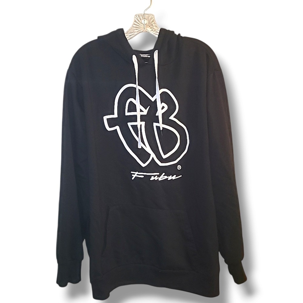Vintage FUBU OG Logo Hoodie Black Men's 3XL Pullover Hip Hop Streetwear